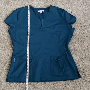 Koi Women's Caribbean  Blue Scrub Top XL